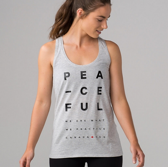 lululemon athletica Tops - COPY - Lululemon Peaceful Movement Racerback Tank